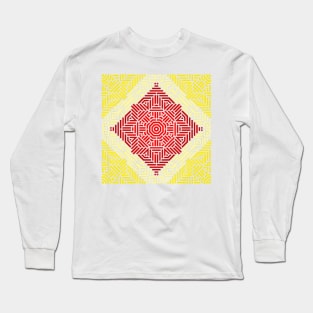 Christmas Star Red And Gold Long Sleeve T-Shirt